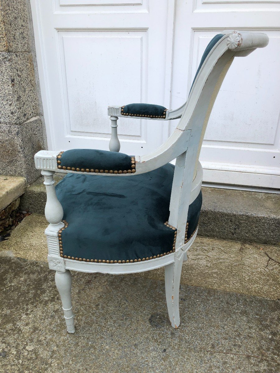 Pair Of Lacquered Directoire Period Armchairs -photo-4