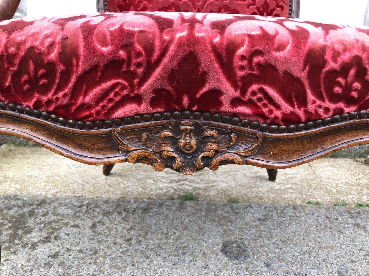 Fauteuil à Dos Plat De Jean Avisse ,époque Louis  XV-photo-3