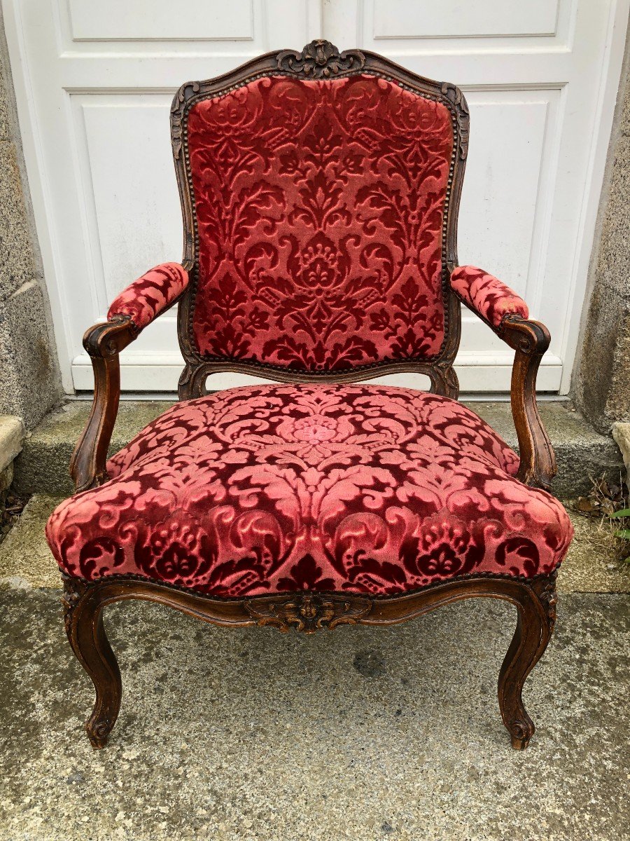 Fauteuil à Dos Plat De Jean Avisse ,époque Louis  XV-photo-5