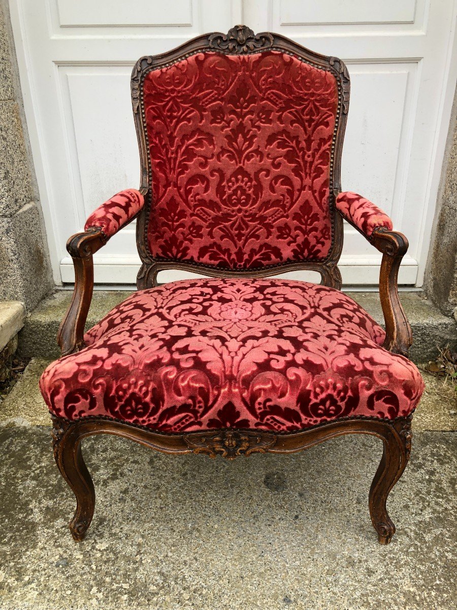 Fauteuil à Dos Plat De Jean Avisse ,époque Louis  XV