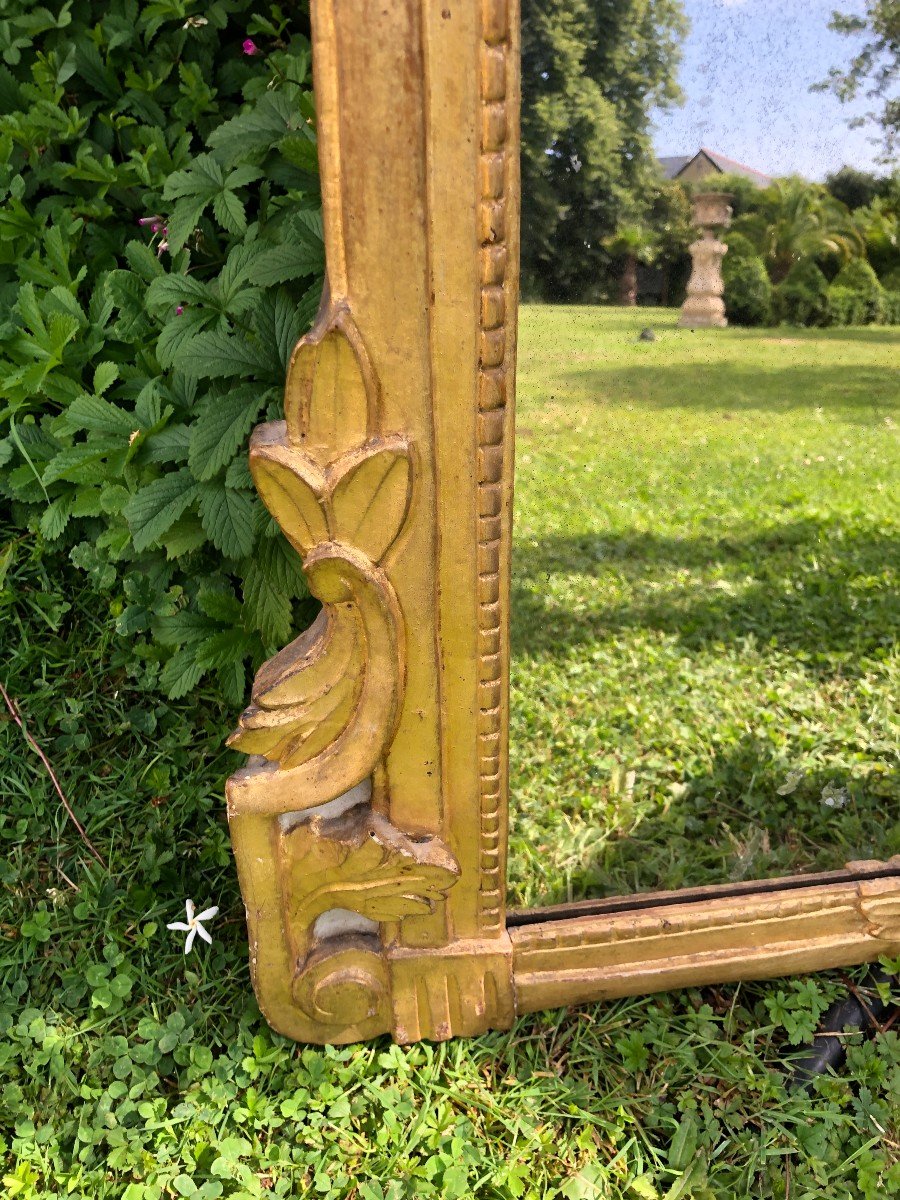 Miroir d'époque Louis XVI En Bois Doré -photo-4