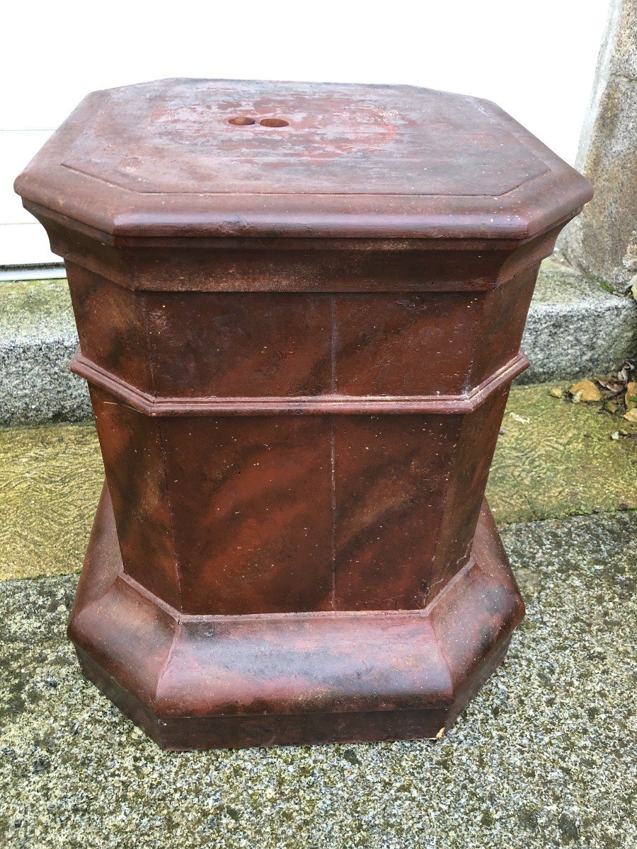 Faux Marble Painted Wood Sheath / Base-photo-1