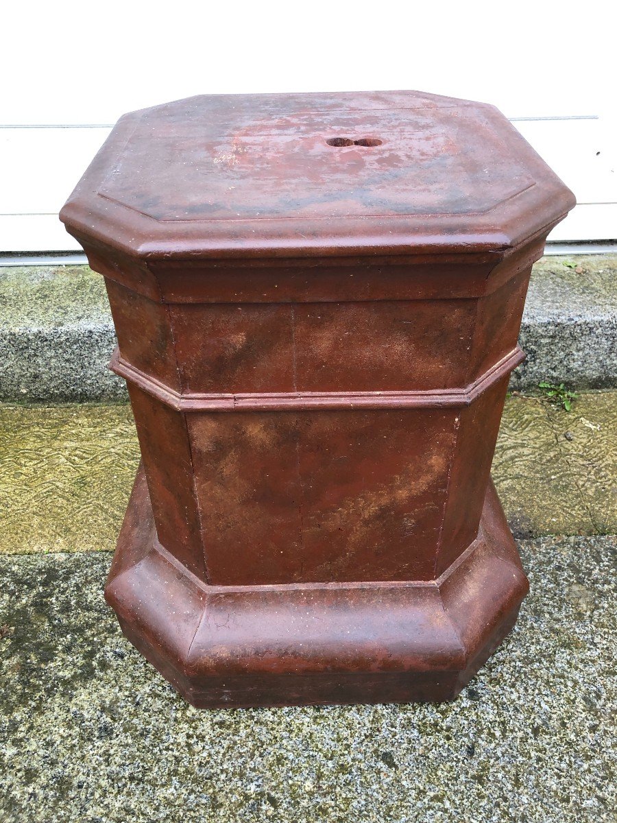 Faux Marble Painted Wood Sheath / Base-photo-3