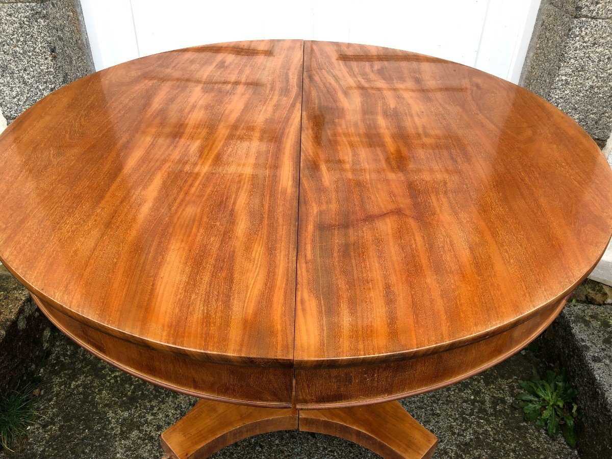 Empire Period Pedestal Table In Mahogany And Mahogany Veneer -photo-2