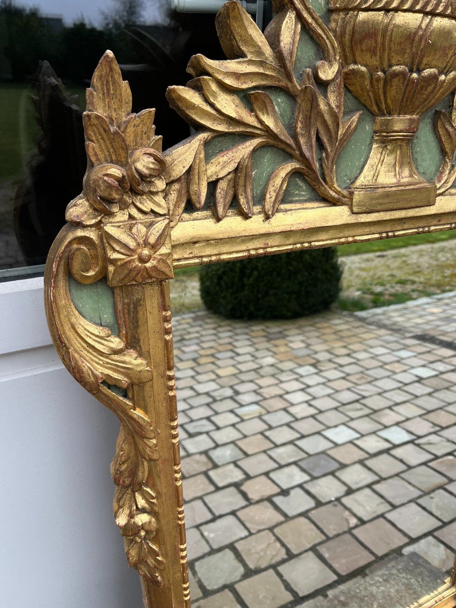Louis XVI Period Mirror In Gilded Wood-photo-4