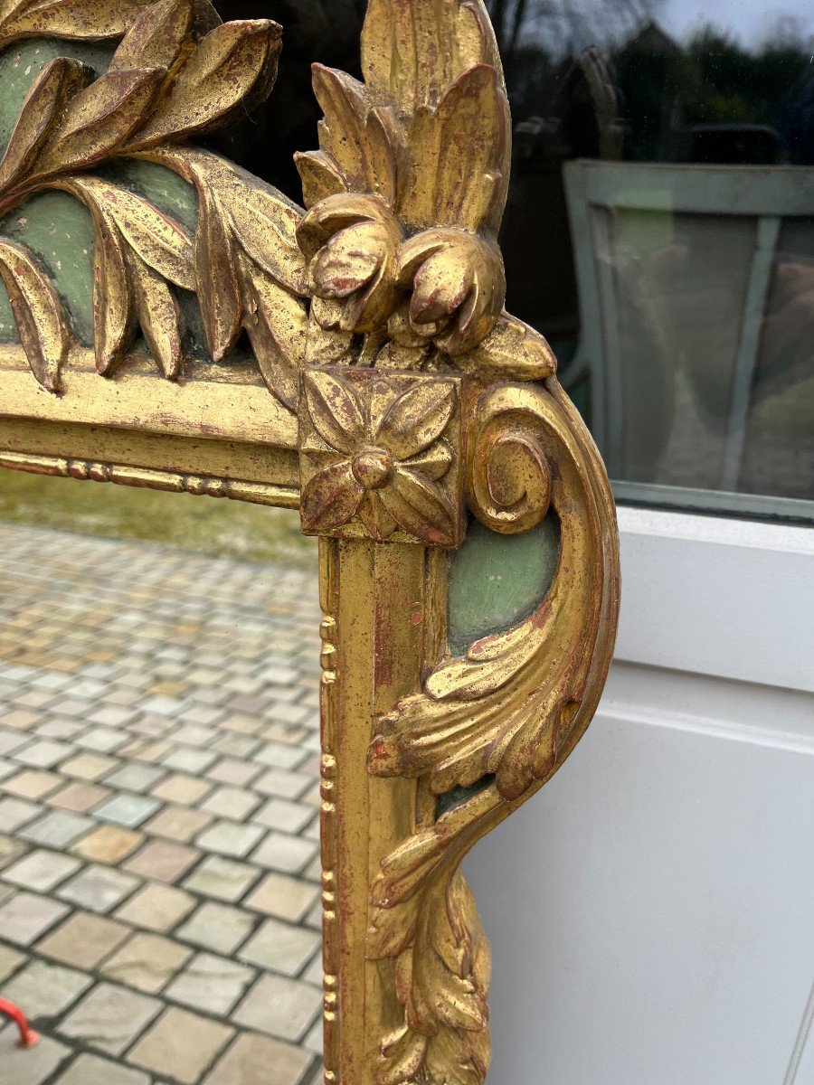 Louis XVI Period Mirror In Gilded Wood-photo-3