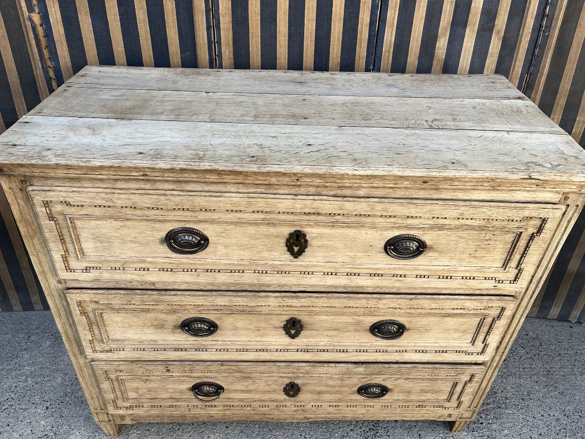 Commode Liégeoise d'époque Louis XVI En Chêne Naturel -photo-3