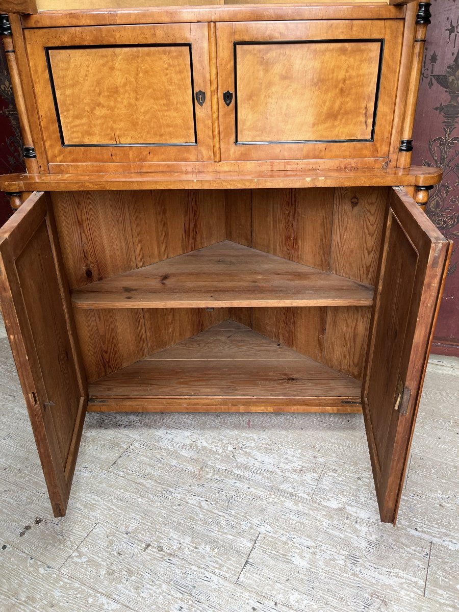Biedermeier Glazed Corner Cabinet From The Early 19th Century-photo-5