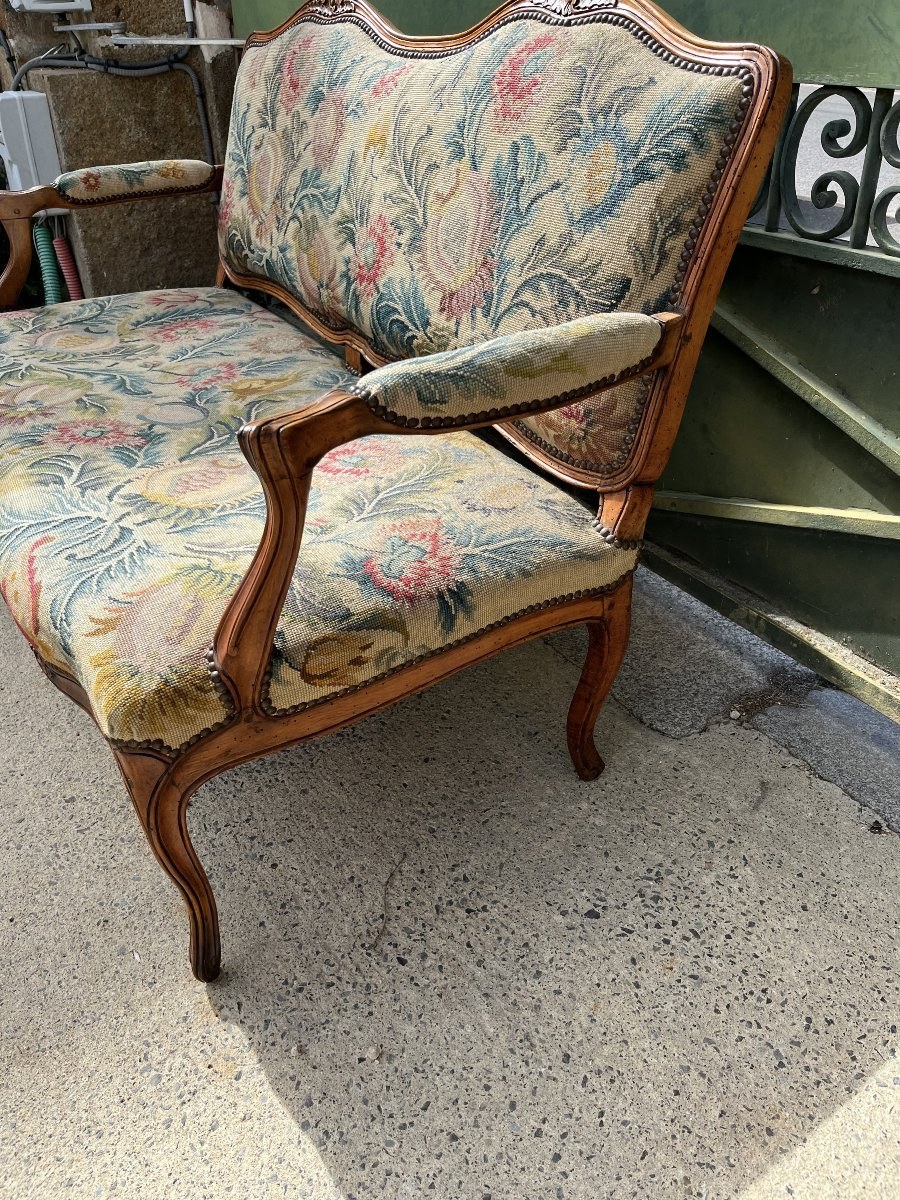 Louis XV Period Walnut Bench-photo-2