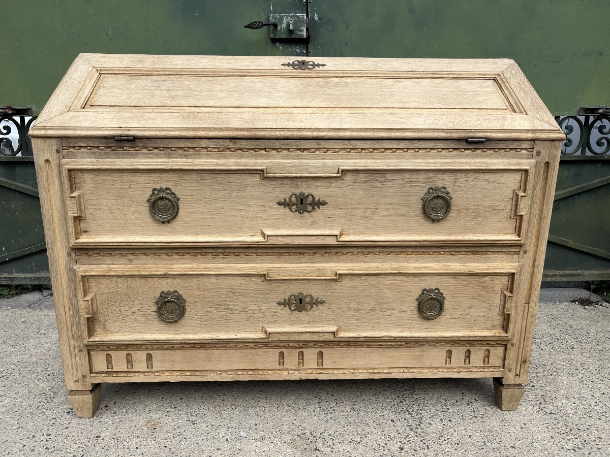 Louis XVI Period Sloping Desk In Natural Oak -photo-2