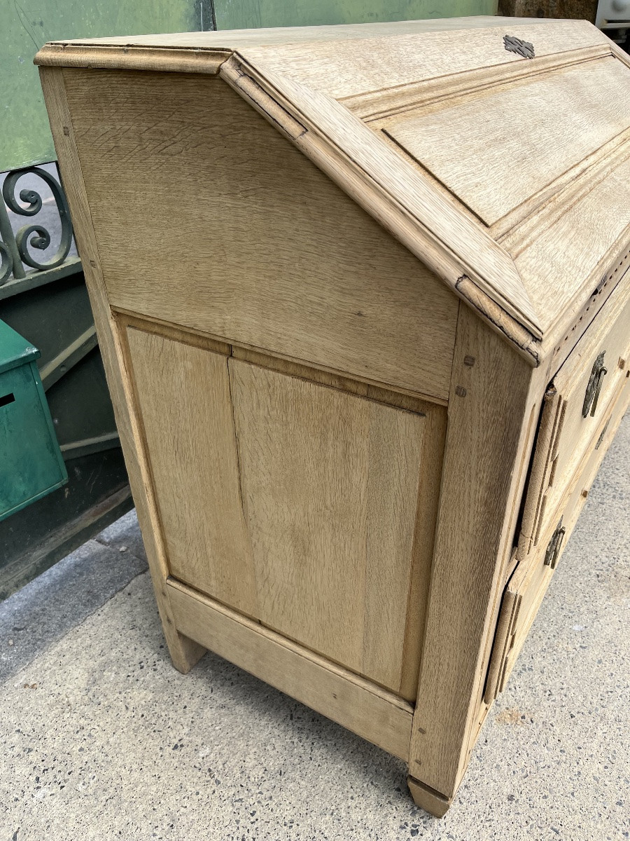 Louis XVI Period Sloping Desk In Natural Oak -photo-1