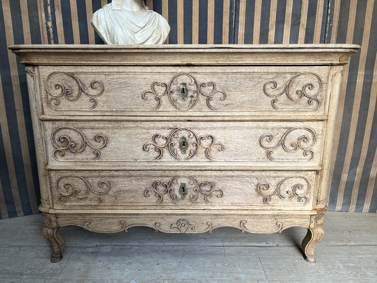 Liège Louis XV Chest Of Drawers In Natural Oak -photo-2