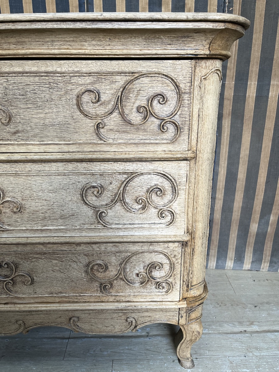 Liège Louis XV Chest Of Drawers In Natural Oak -photo-3