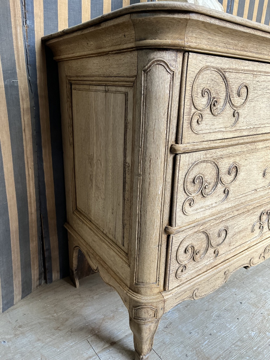 Liège Louis XV Chest Of Drawers In Natural Oak -photo-3