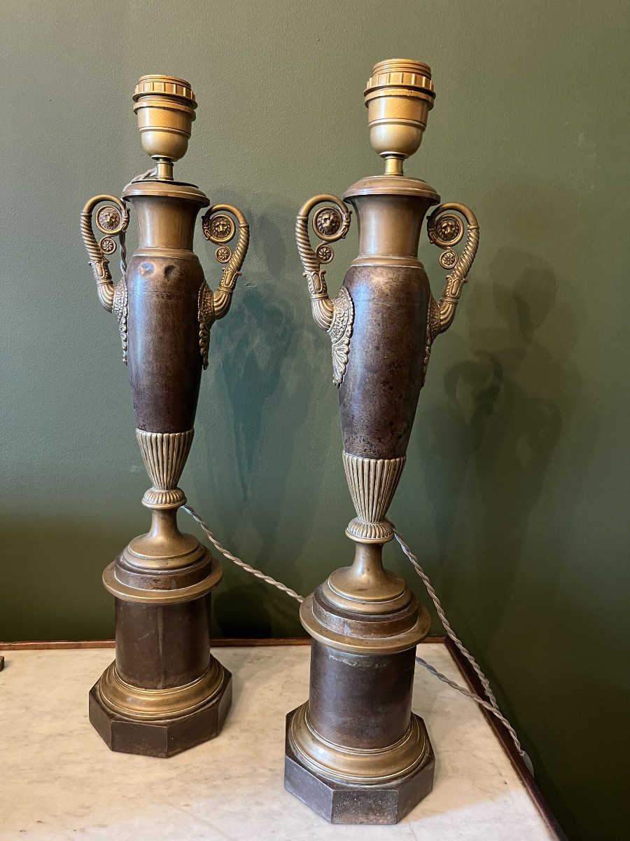 Pair Of 19th Century Carcel Lamps-photo-6