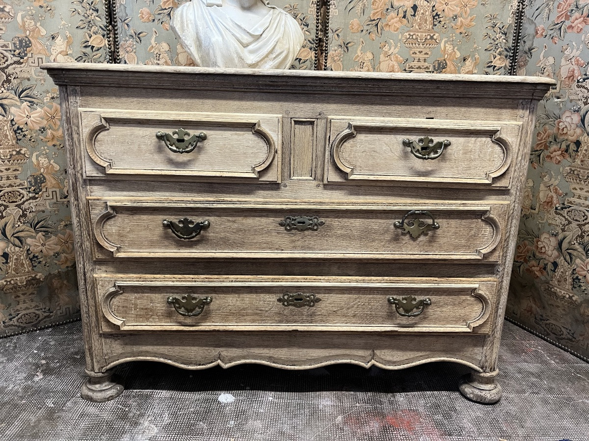 Small 19th Century Chest Of Drawers In Natural Oak -photo-2