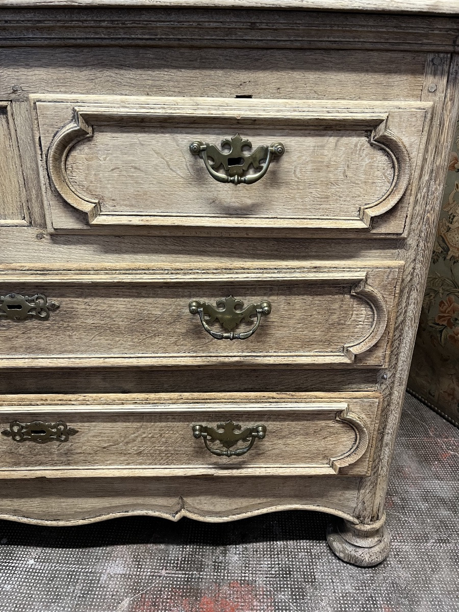Small 19th Century Chest Of Drawers In Natural Oak -photo-3