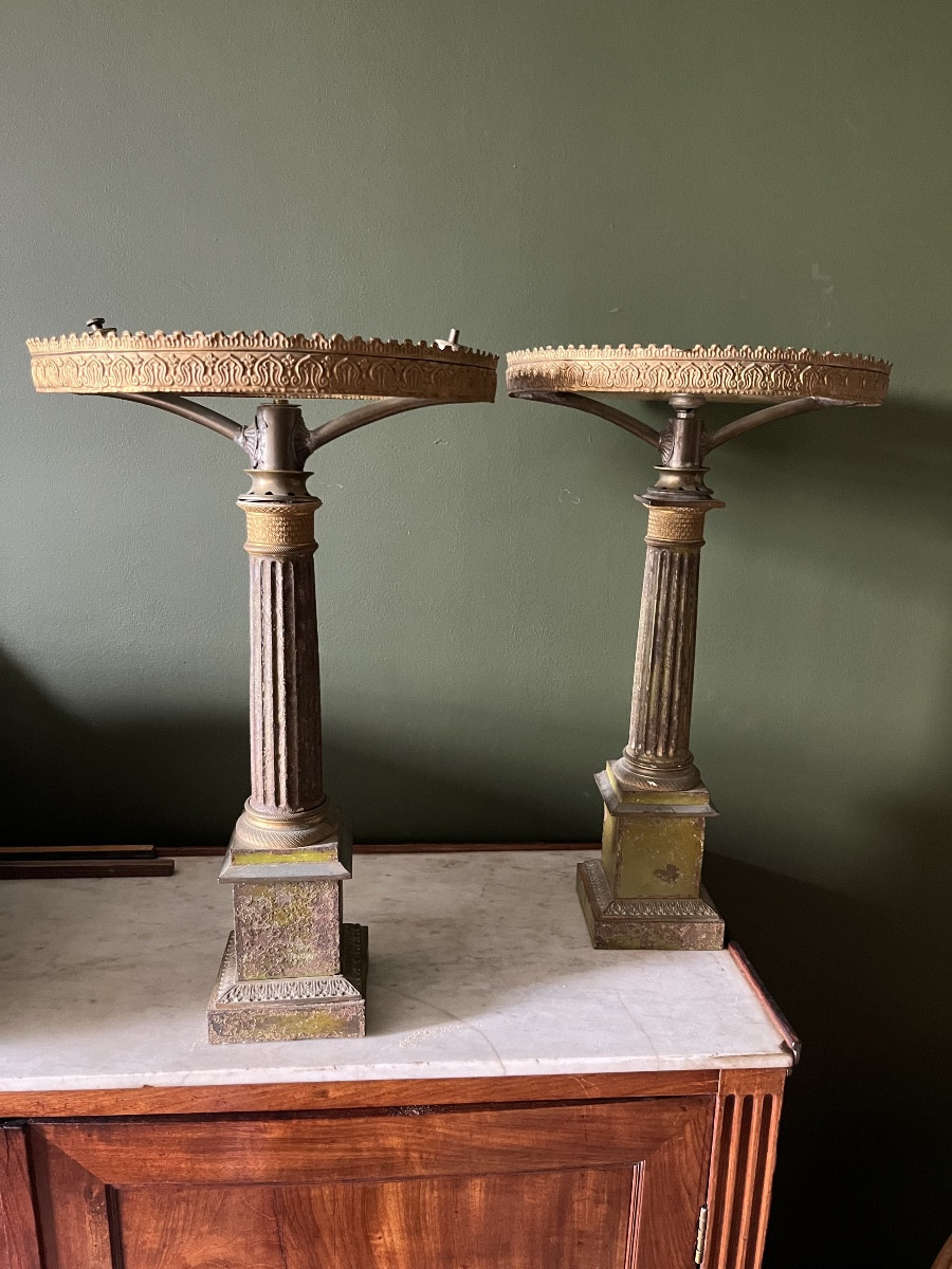 Pair Of 19th Century Carcel Lamps