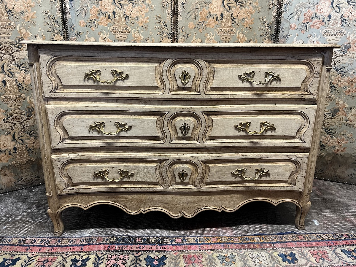 Louis XV Period Chest Of Drawers In Natural Oak -photo-2