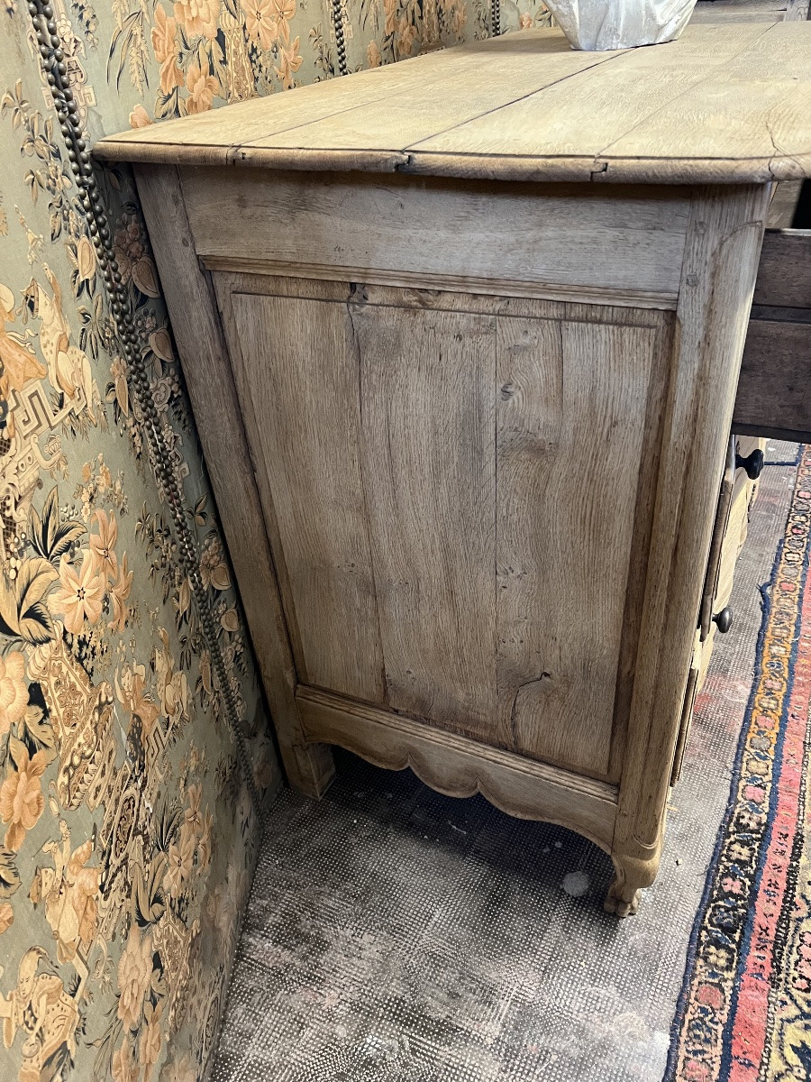 Commode d’époque Louis XV en chêne naturel façade en arbalète -photo-3