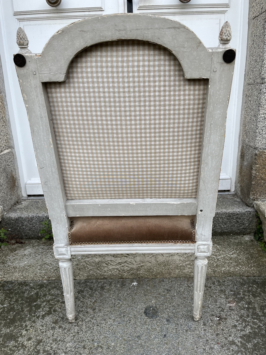Fauteuil d'époque Louis XVI laqué-photo-6