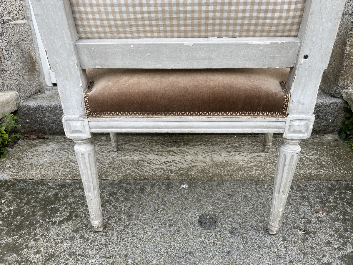 Fauteuil d'époque Louis XVI laqué-photo-7