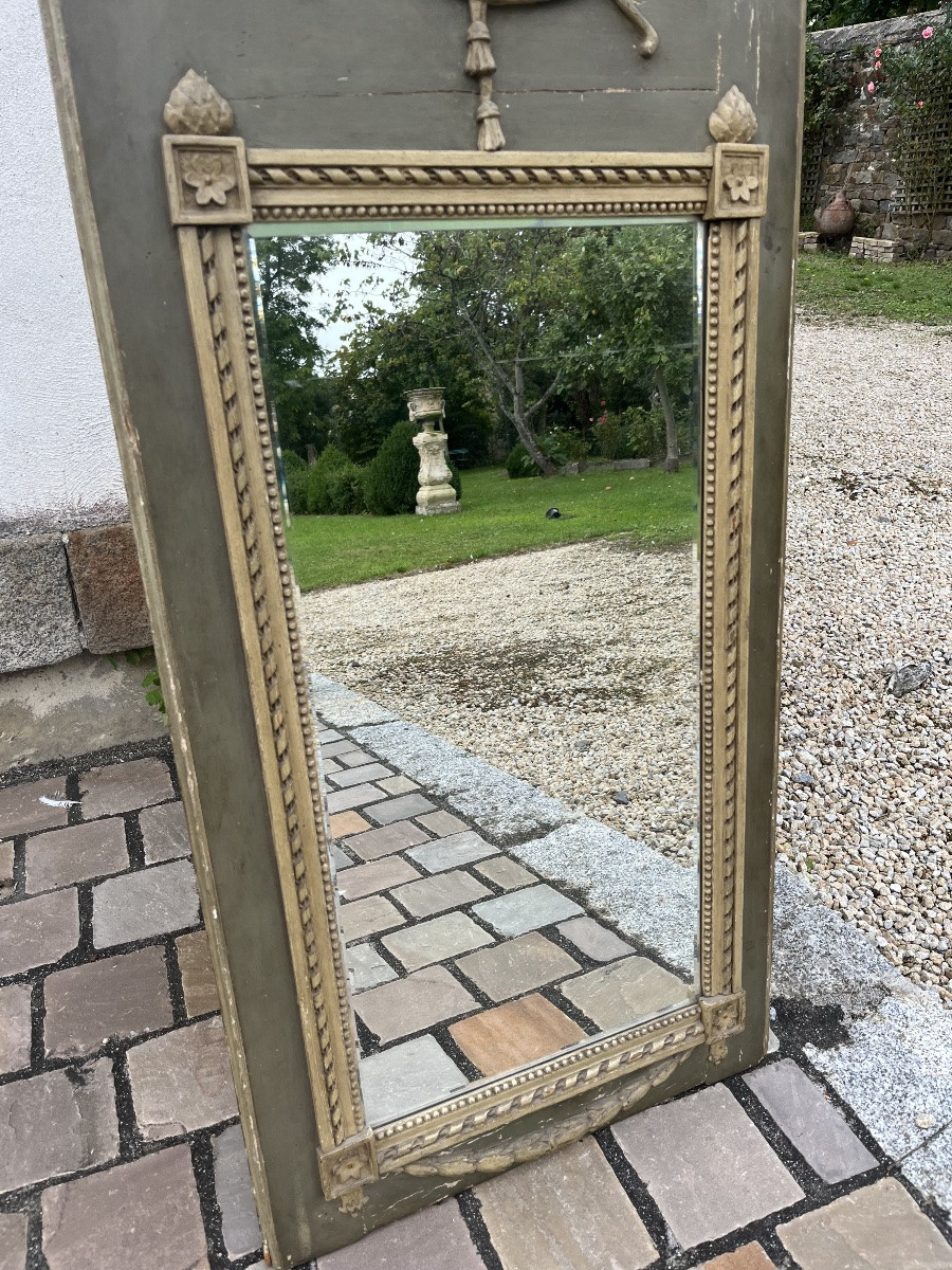Trumeau d’époque Louis XVI en bois peint -photo-3