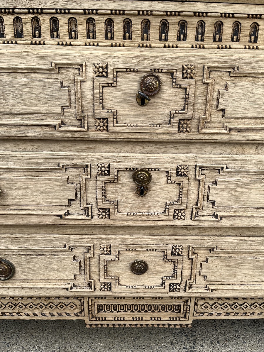 Large Louis XVI Period Scriban In Natural Oak -photo-3
