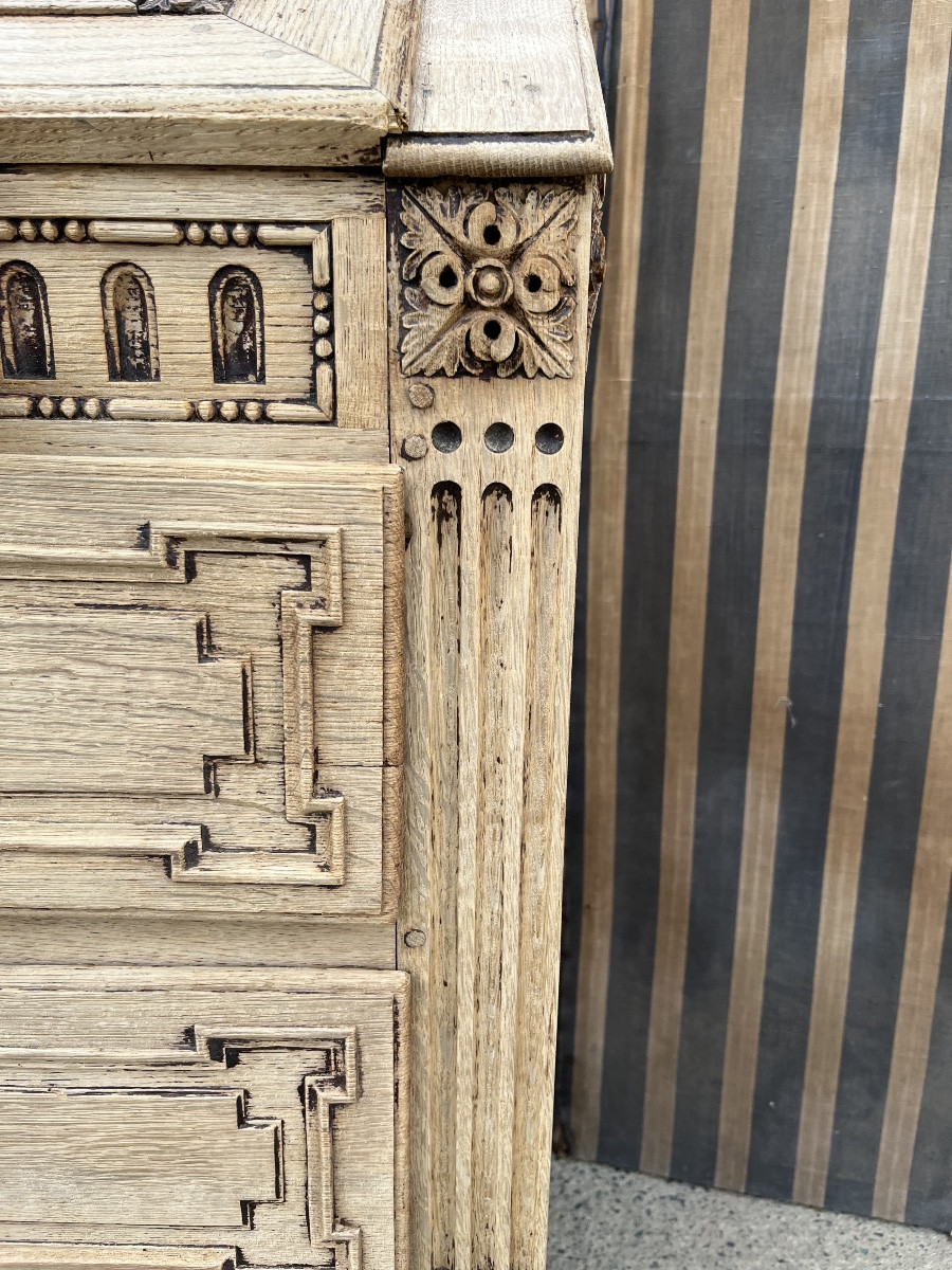 Large Louis XVI Period Scriban In Natural Oak -photo-1