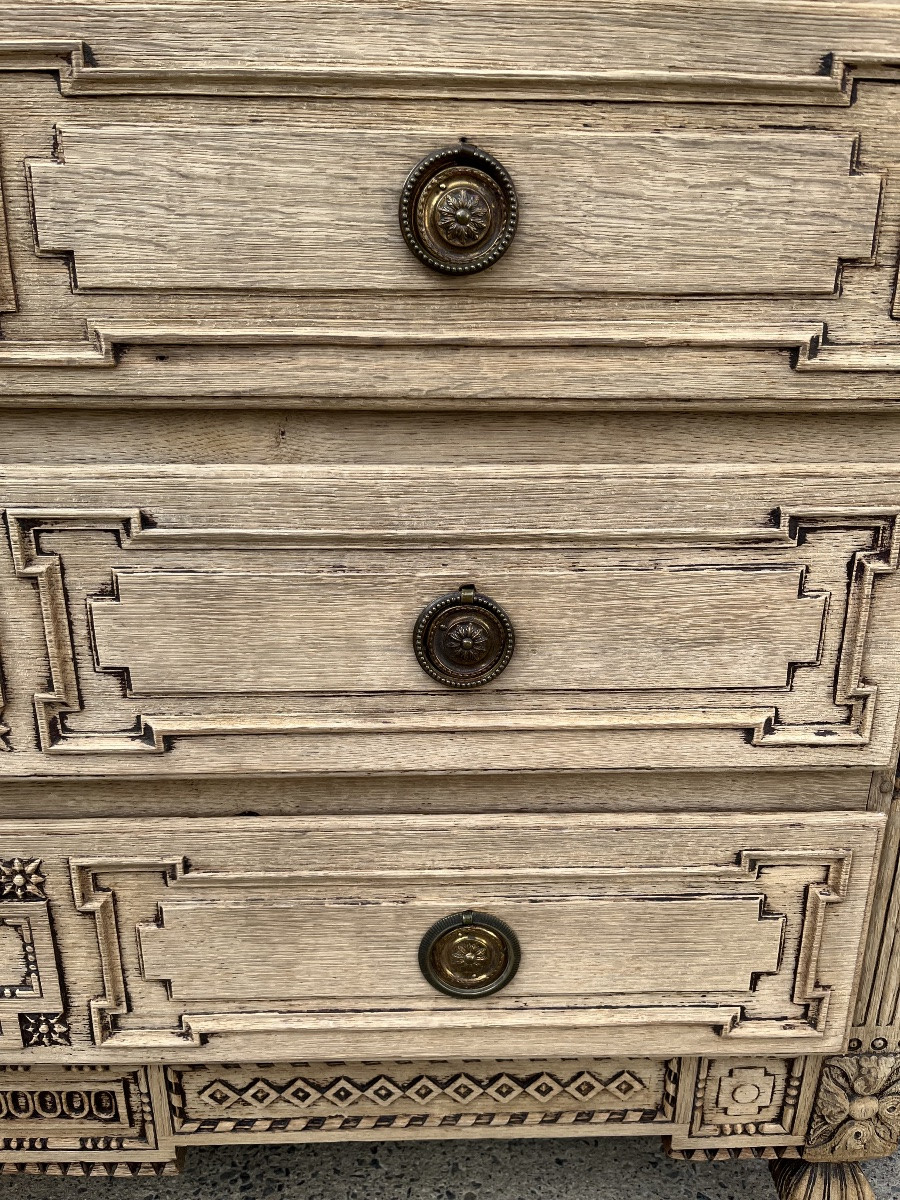 Large Louis XVI Period Scriban In Natural Oak -photo-2