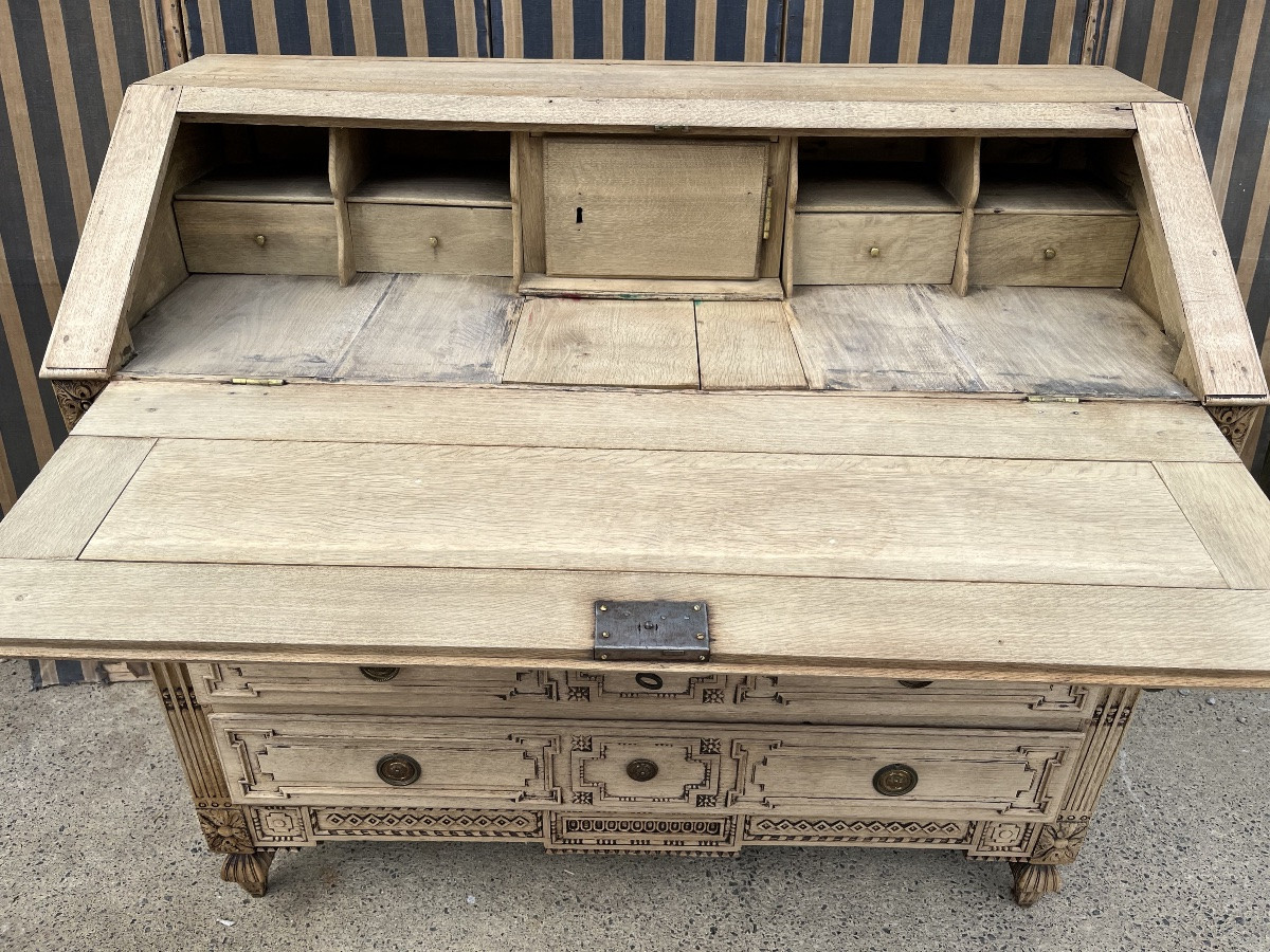 Large Louis XVI Period Scriban In Natural Oak -photo-6