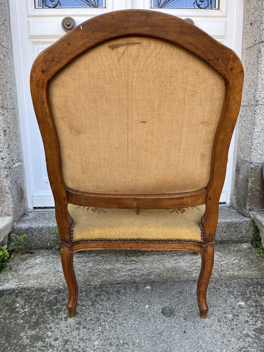 Pair Of Large Louis XV Period Flat Backs In Walnut-photo-3