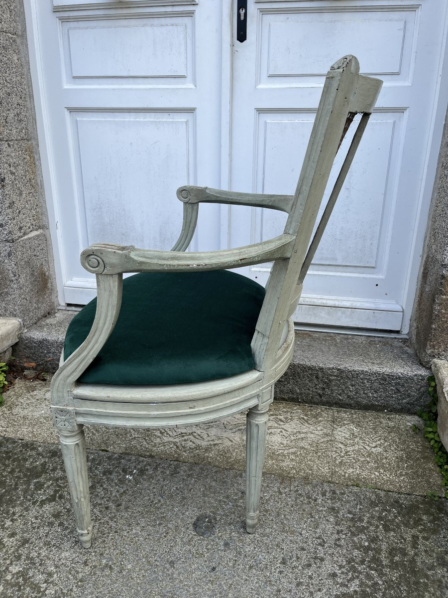 Pair Of Louis XVI Period Caned Armchairs-photo-3