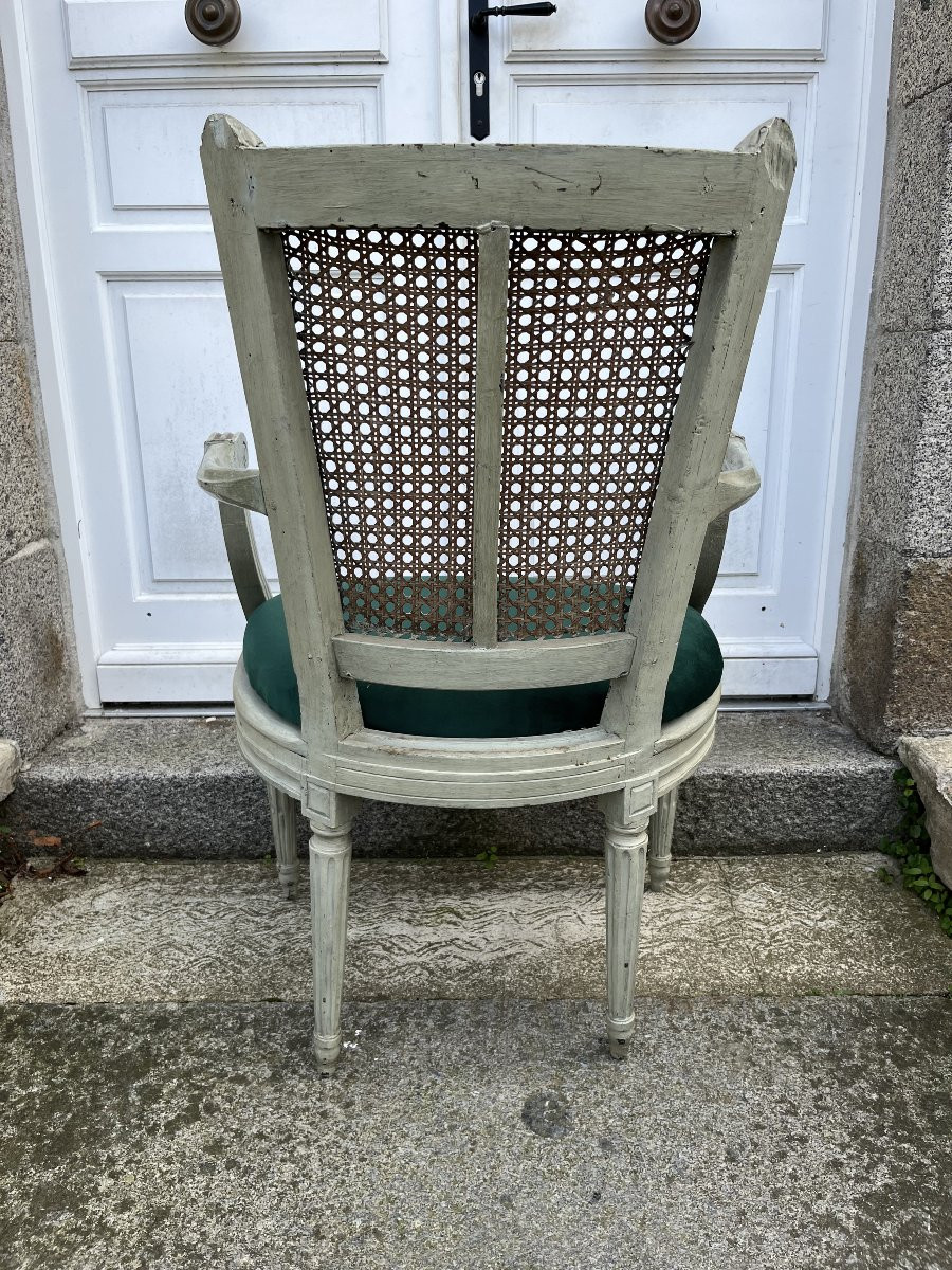 Pair Of Louis XVI Period Caned Armchairs-photo-4