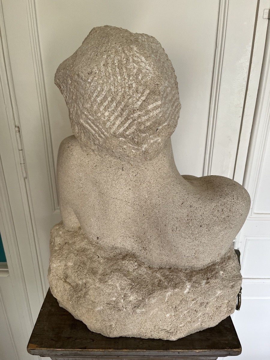 Rare George Minne Sculpture Bust Of A Woman -photo-1