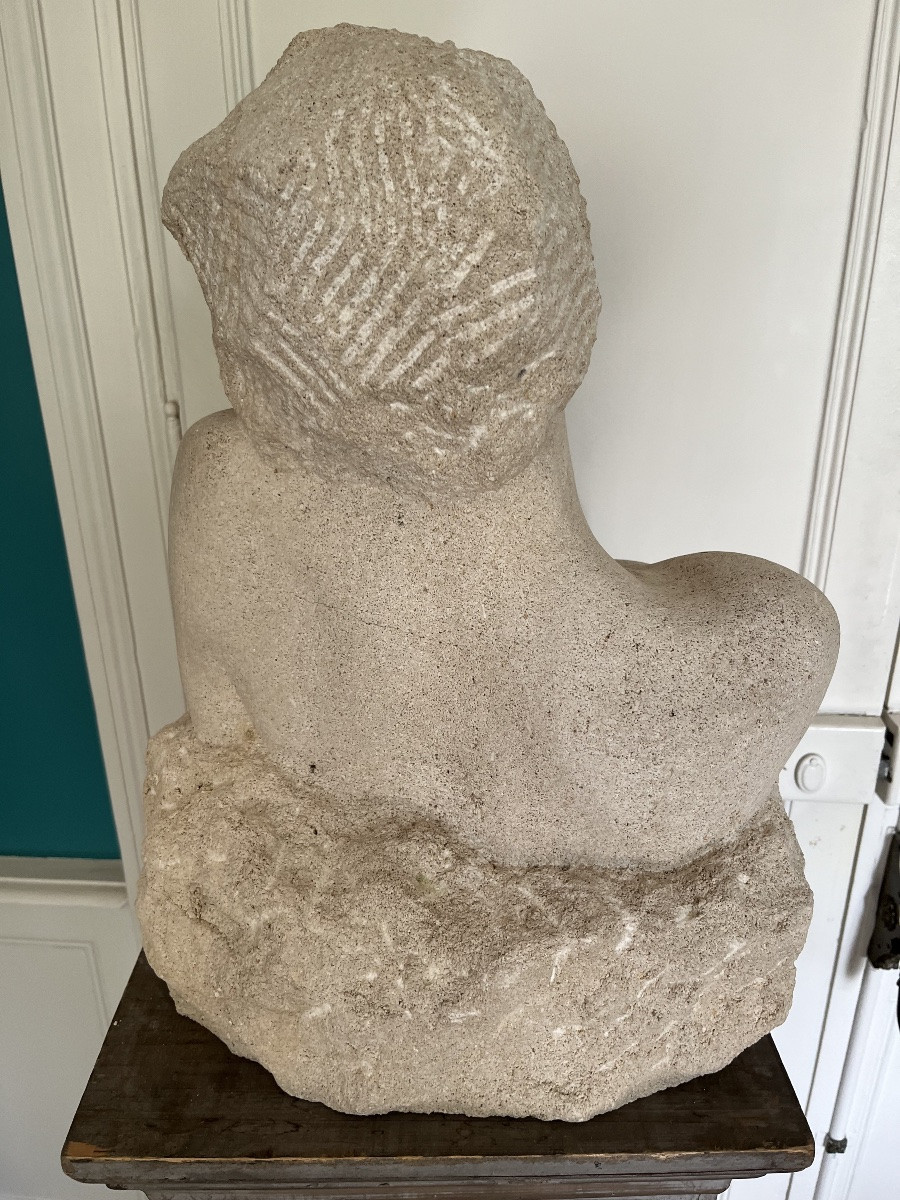 Rare George Minne Sculpture Bust Of A Woman -photo-3