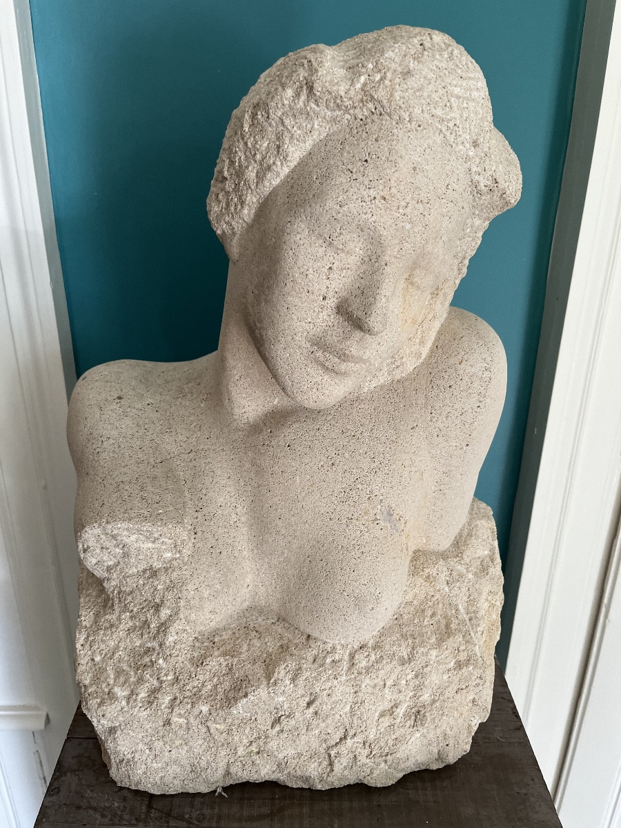 Rare George Minne Sculpture Bust Of A Woman 
