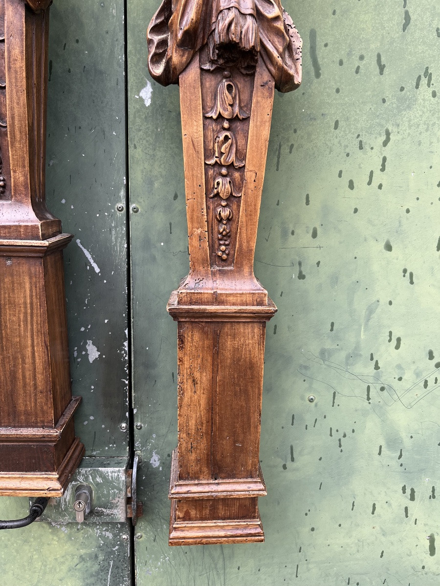 Paire de cariatides e noyer du XIXe-photo-6