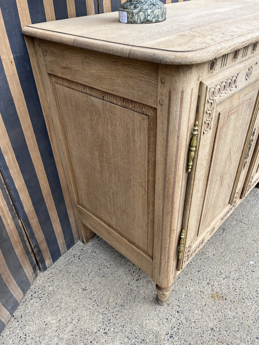 Petit buffet de style Louis XVI en chêne naturel -photo-6