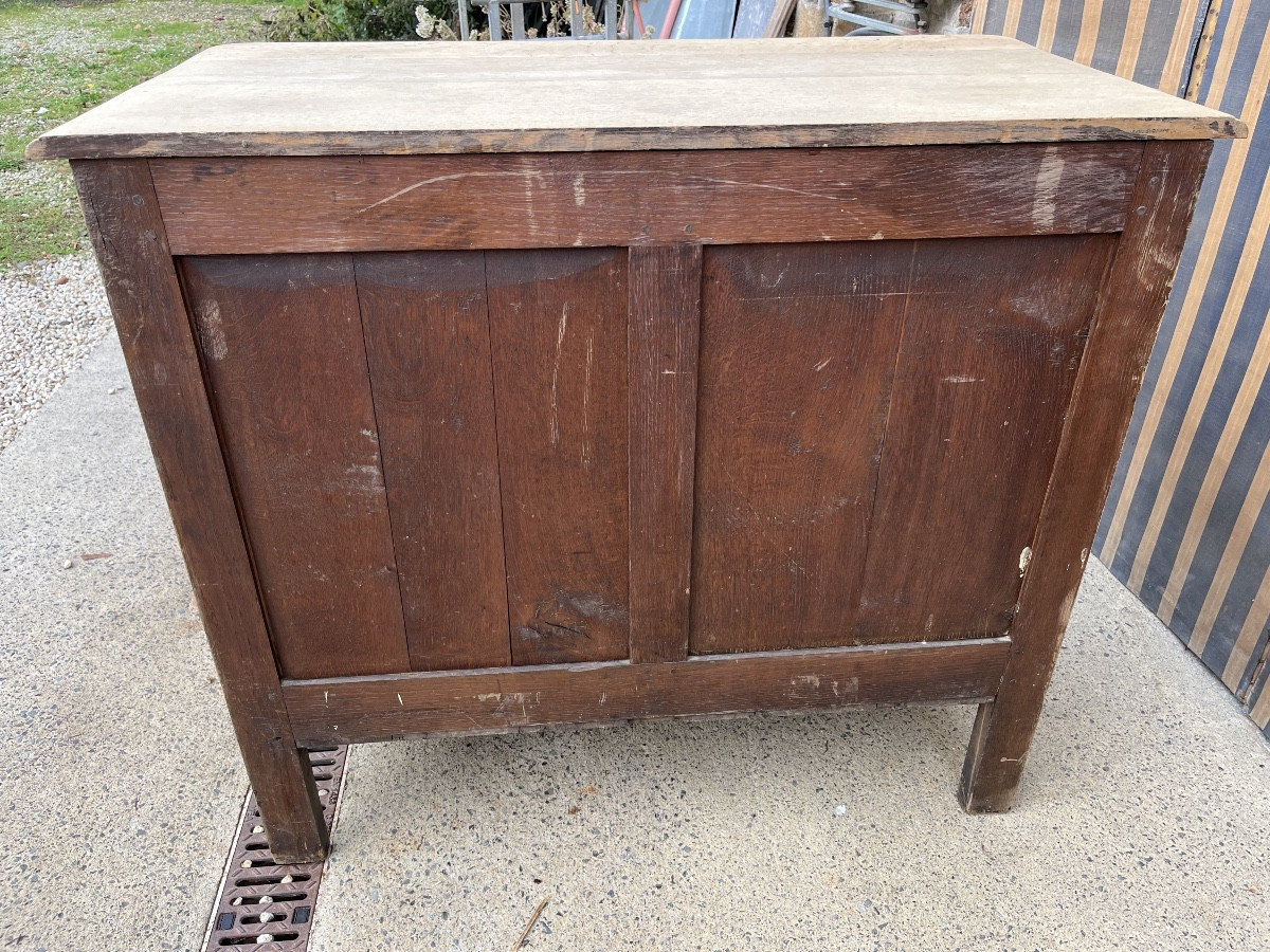 Petit buffet de style Louis XVI en chêne naturel -photo-5