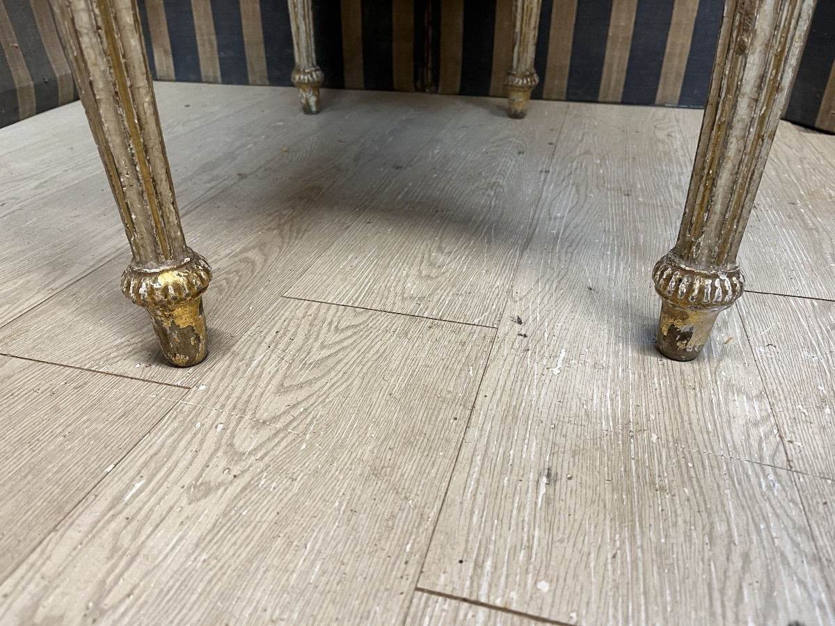 Console d’époque Louis XVI laquée et dorée -photo-3