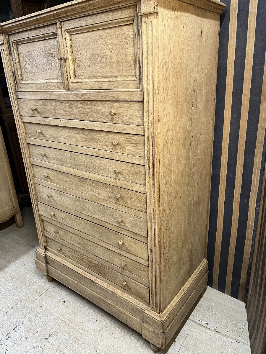 Meuble de métier en chêne naturel -photo-3