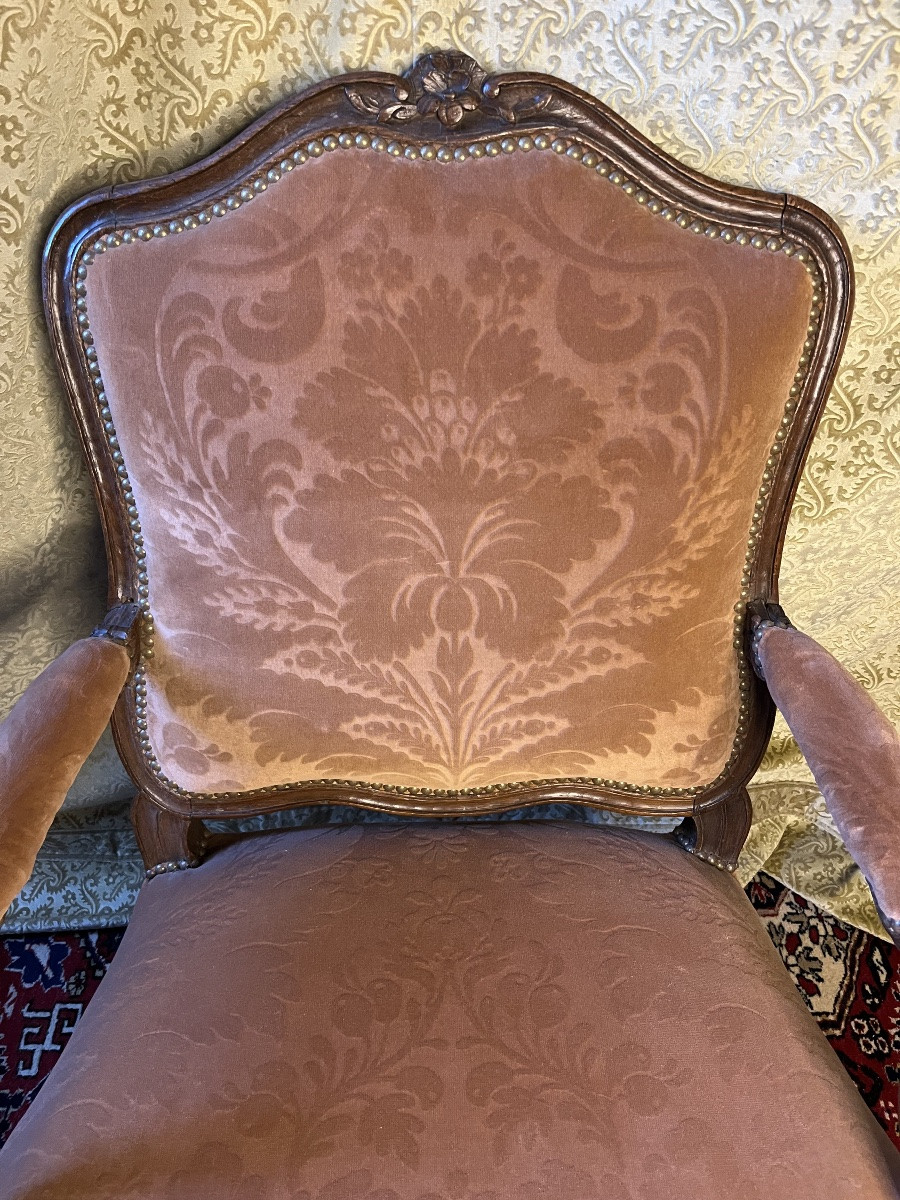 Louis XV Period Flat Backrest In Natural Wood -photo-3