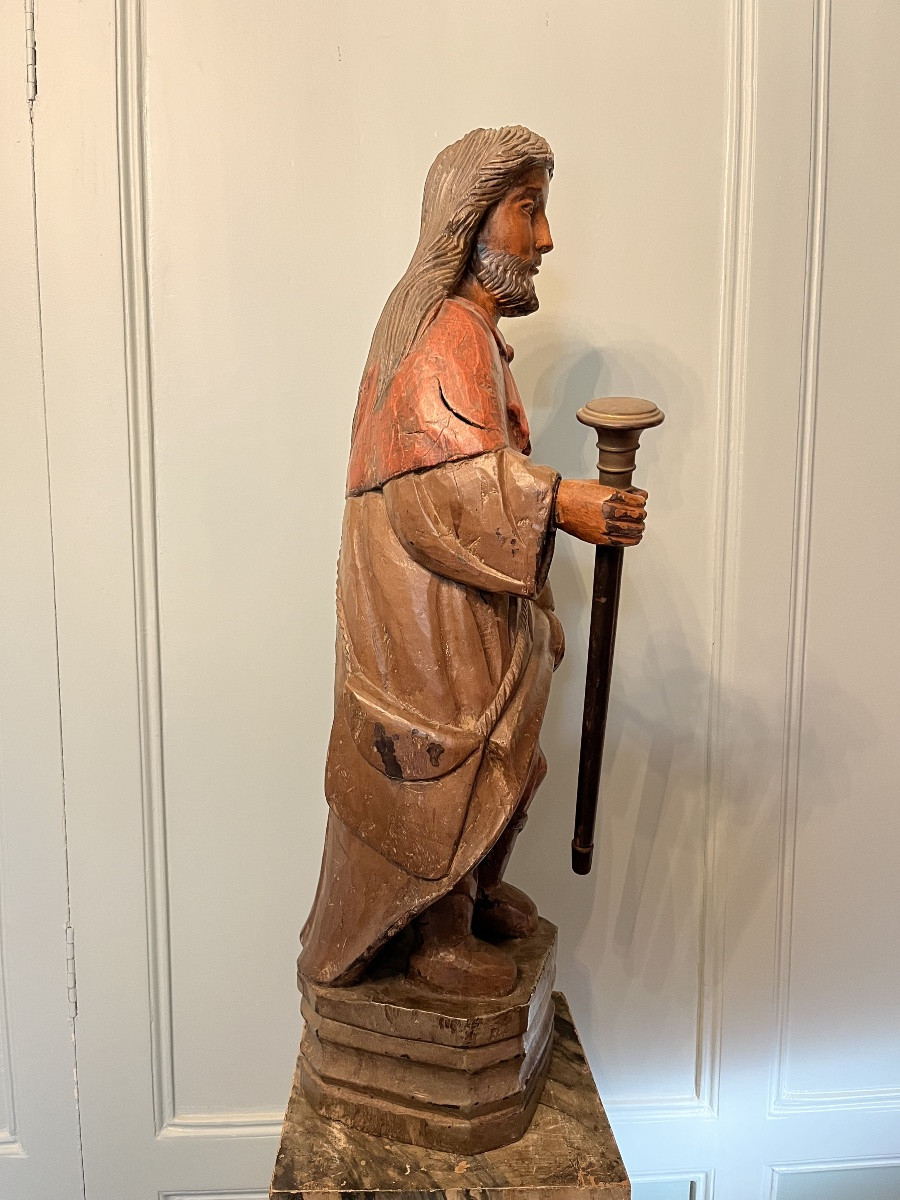 Sculpture polychrome de Saint Roch du début du XIXe-photo-1