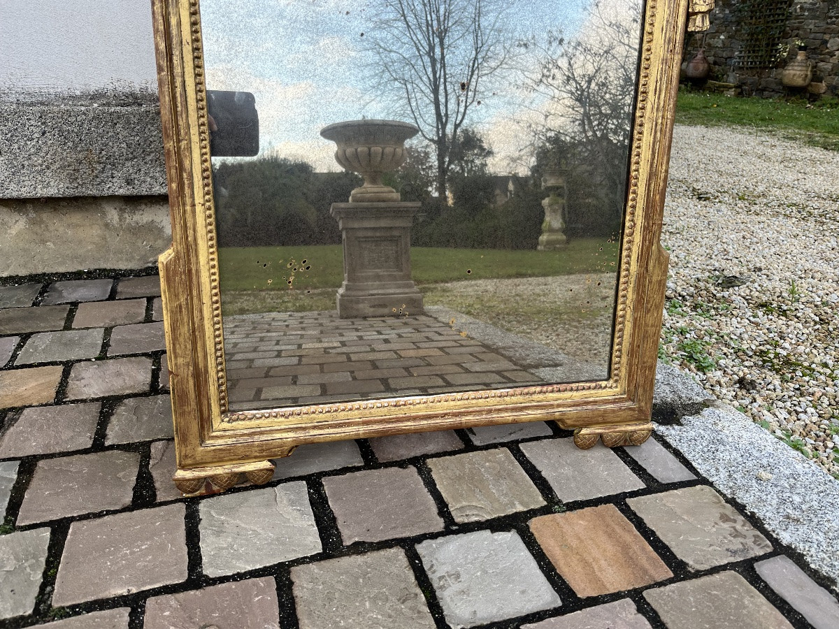 Miroir d’époque Louis XVI en bois doré -photo-2