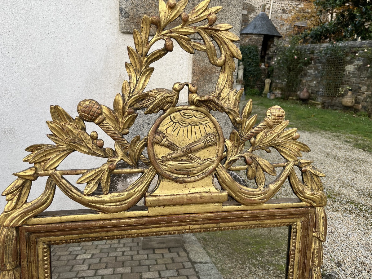 Miroir d’époque Louis XVI en bois doré -photo-3
