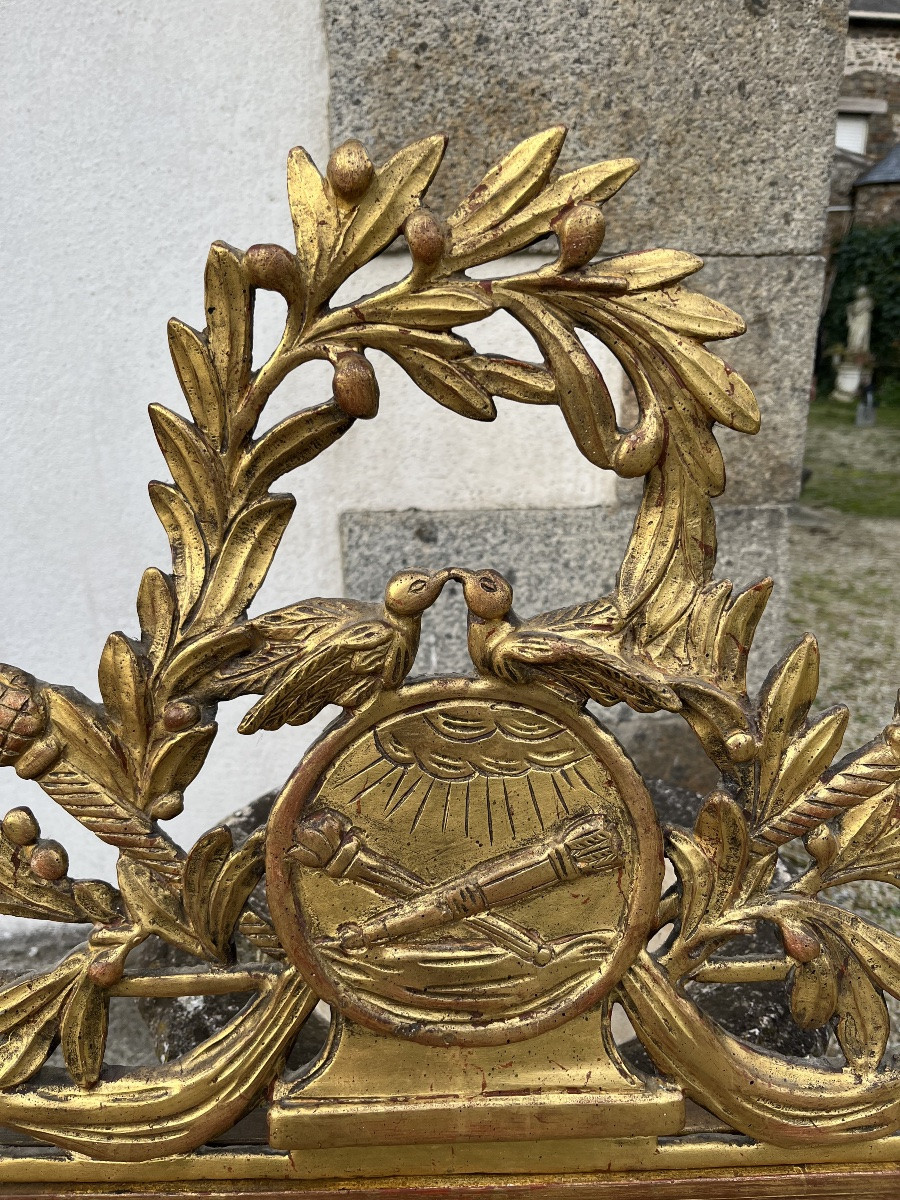 Miroir d’époque Louis XVI en bois doré -photo-4
