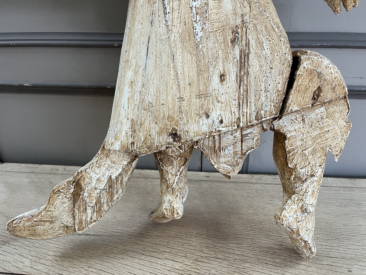 Paire d’Anges en bois peint du XVIIe-photo-7
