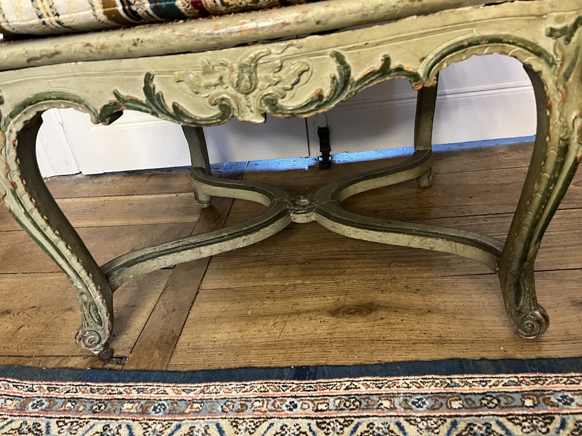 Beautiful Regency Period Armchair With Caning And Lacquered Seat -photo-2