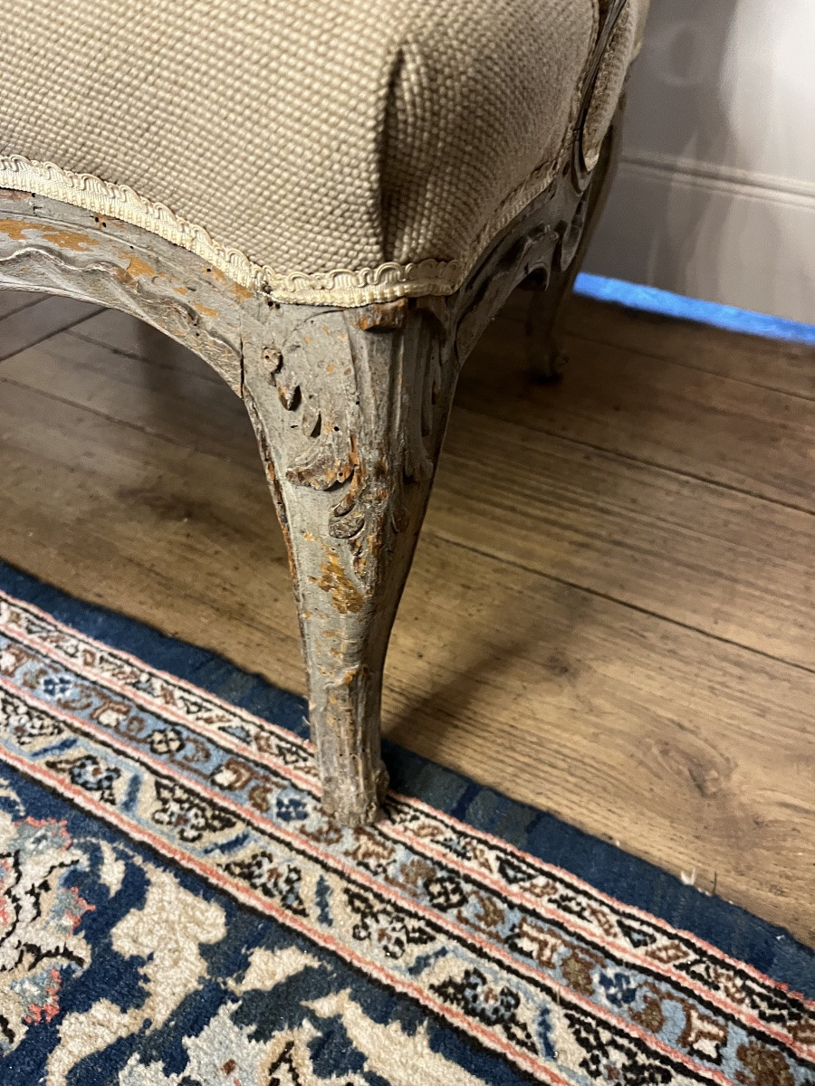 Fauteuil d’époque Louis XV en hêtre laqué . MC-photo-1